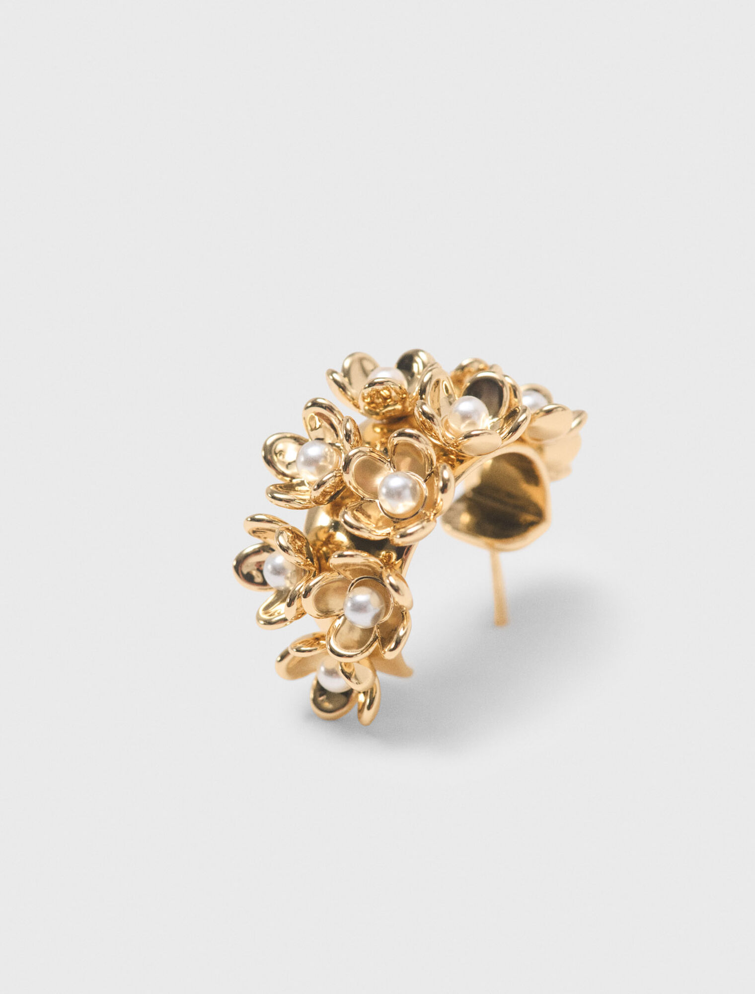 Rhinestone flower hoop earrings