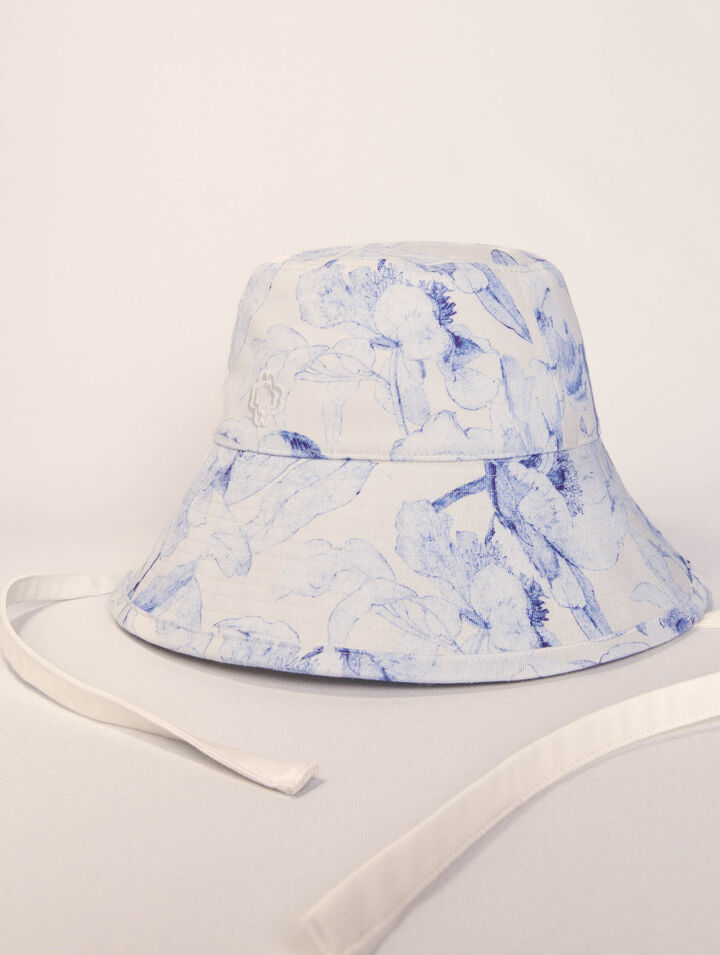 Watercolour themed long bucket hat
