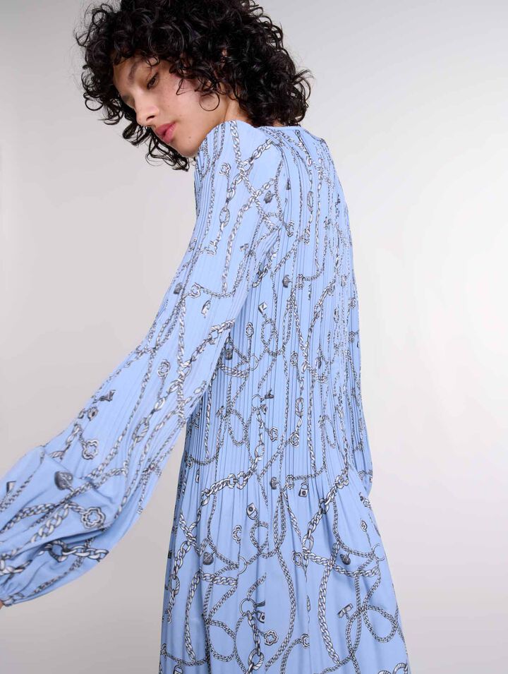 Robe plissée imprimée