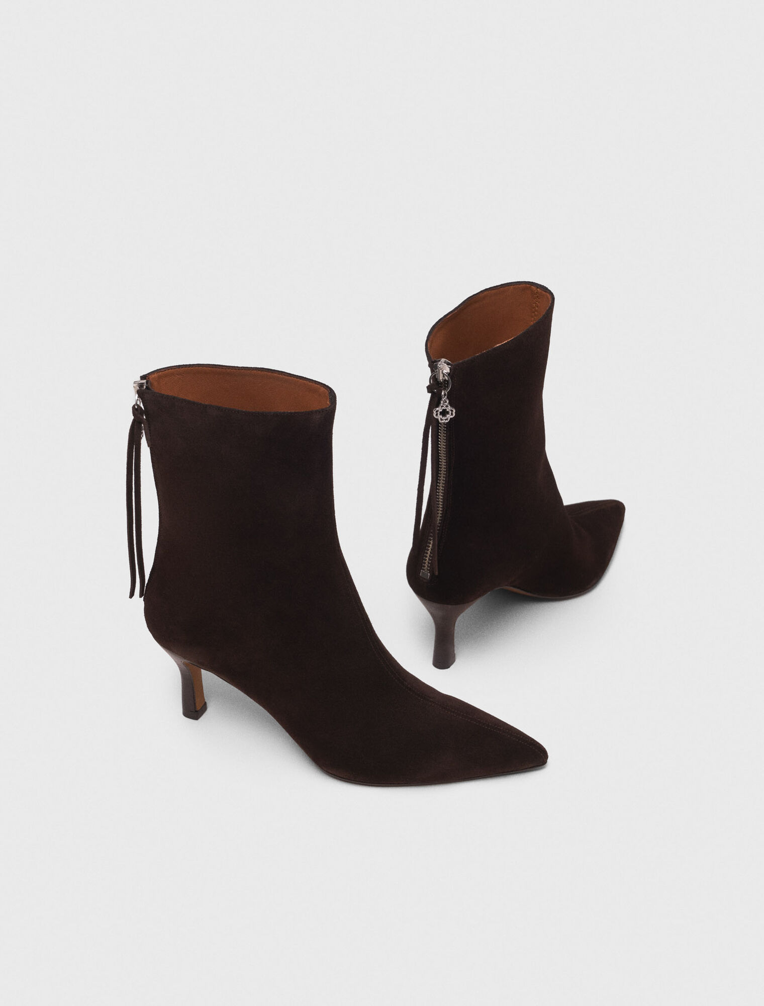 Bottines zippées en suède