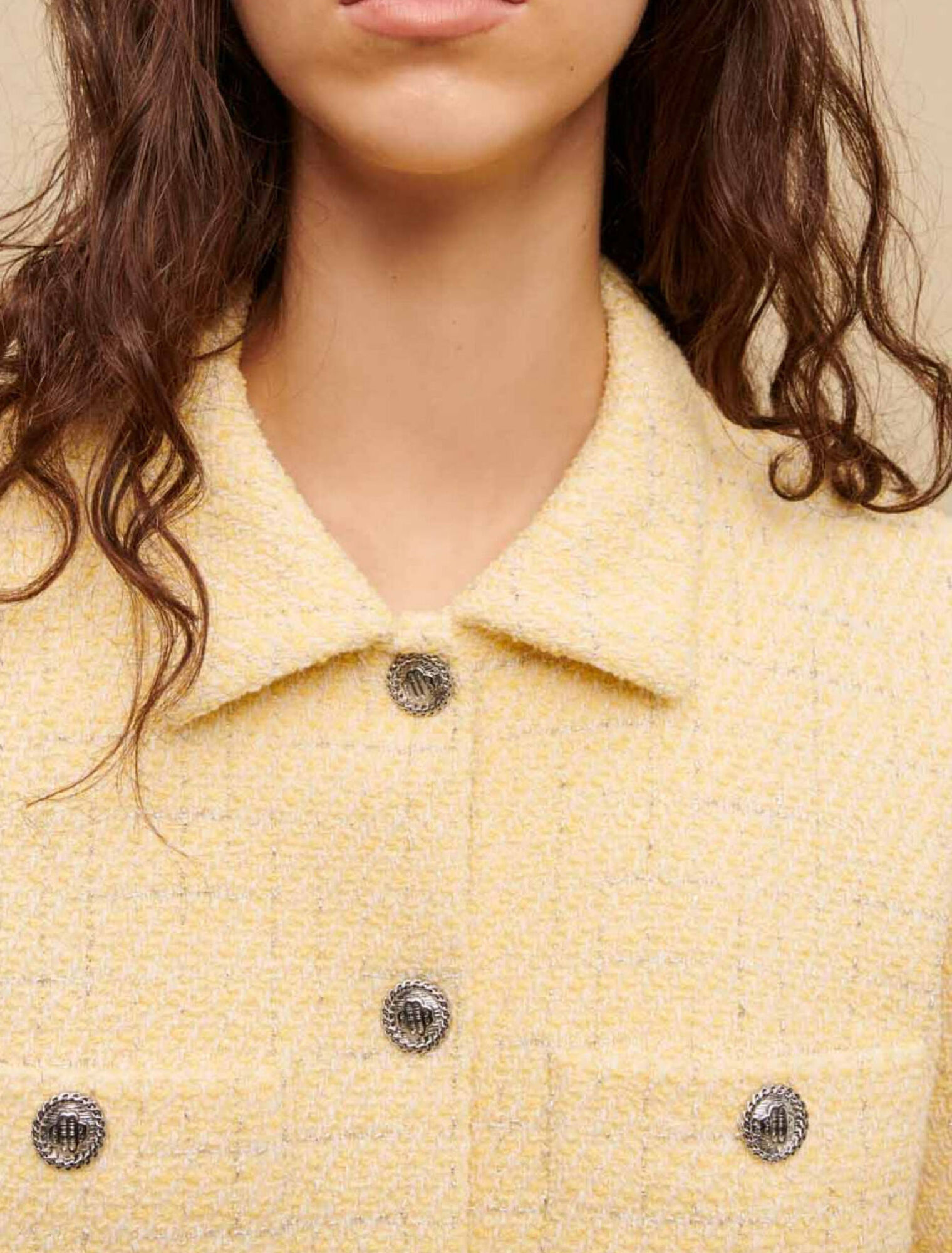 Cropped tweed tailored jacket