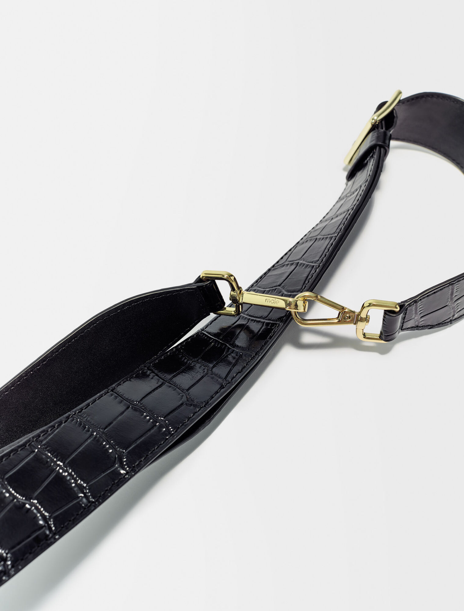Bandoulière en cuir effet croco