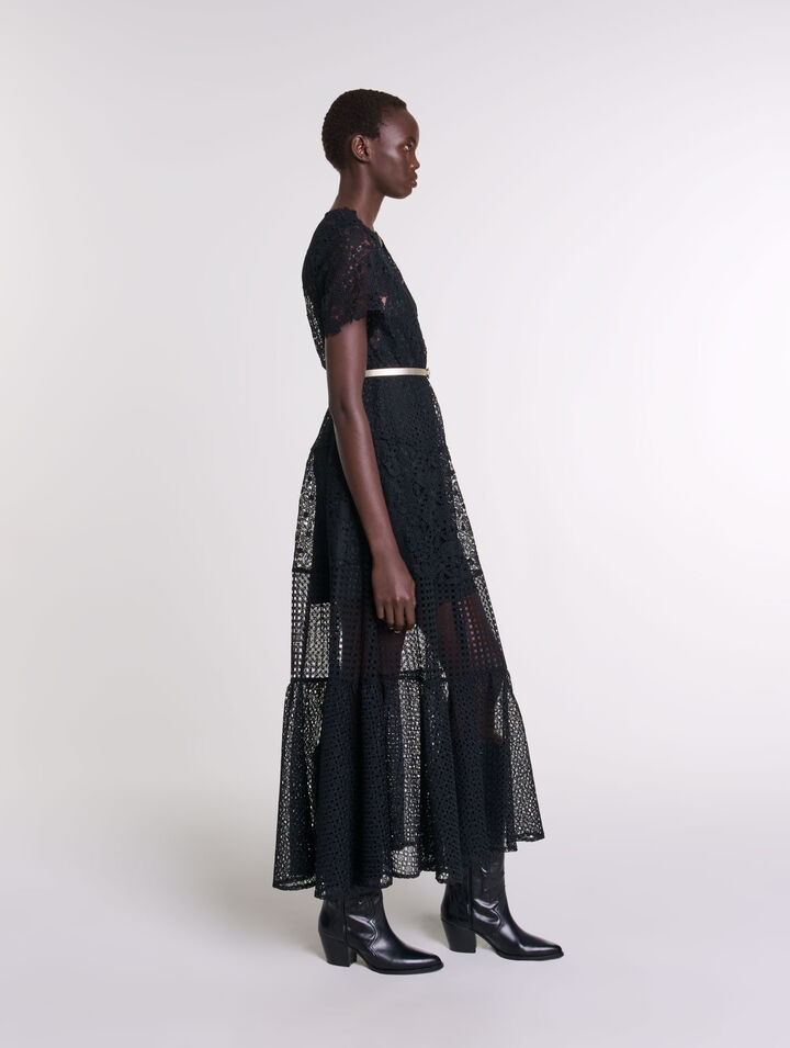 Robe longue en dentelle