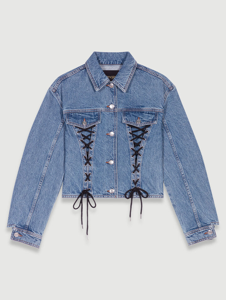 Blouson en jean à laçage
