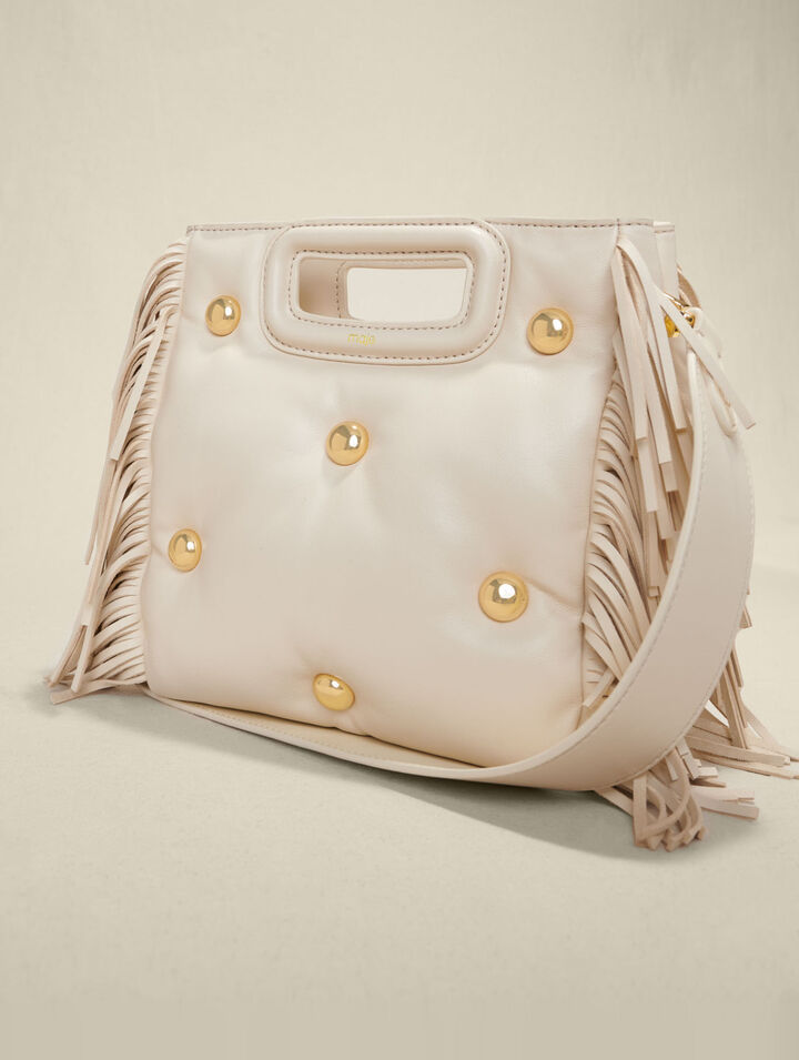 Leather M bag padded with studs
