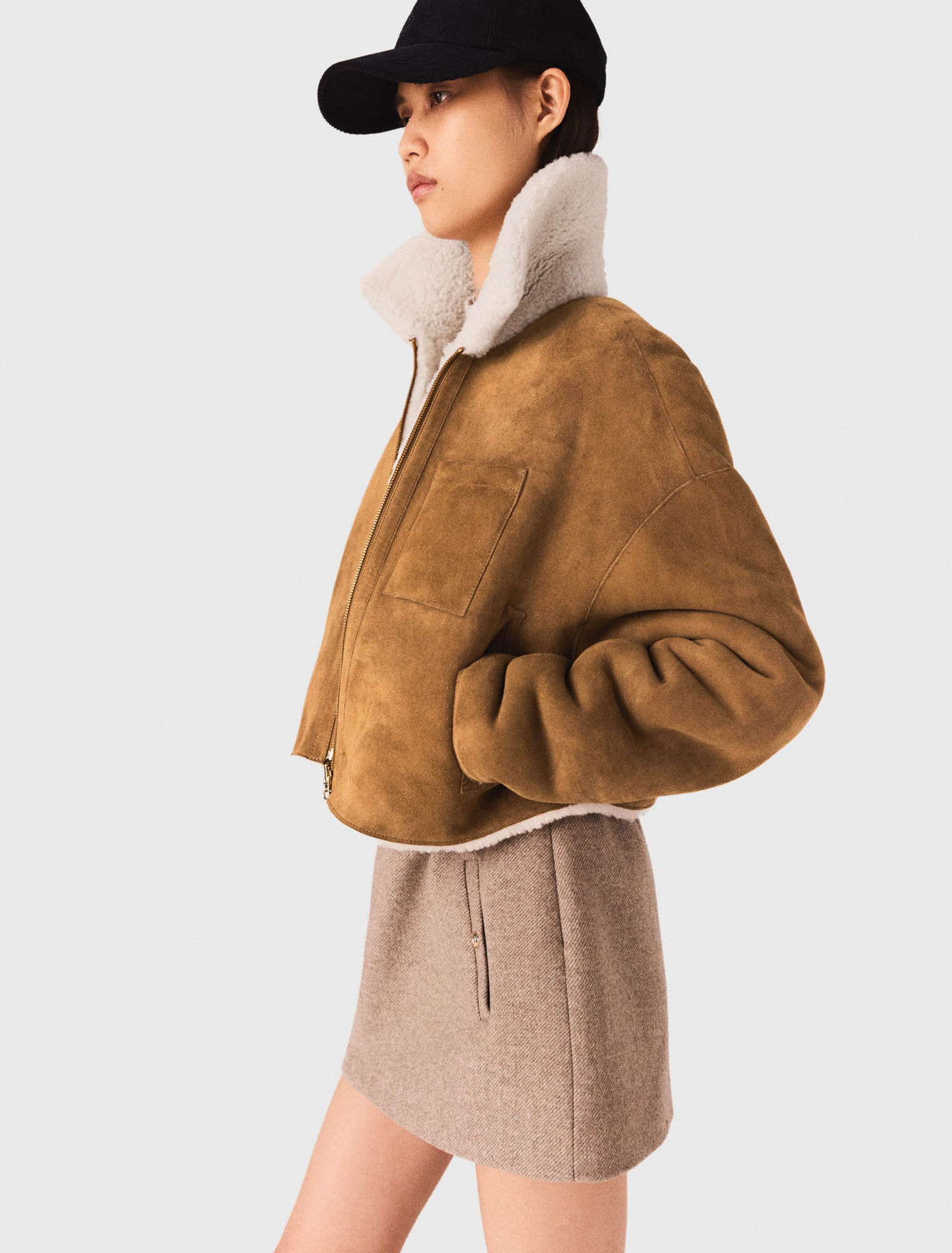 Manteau en peau lainée réversible