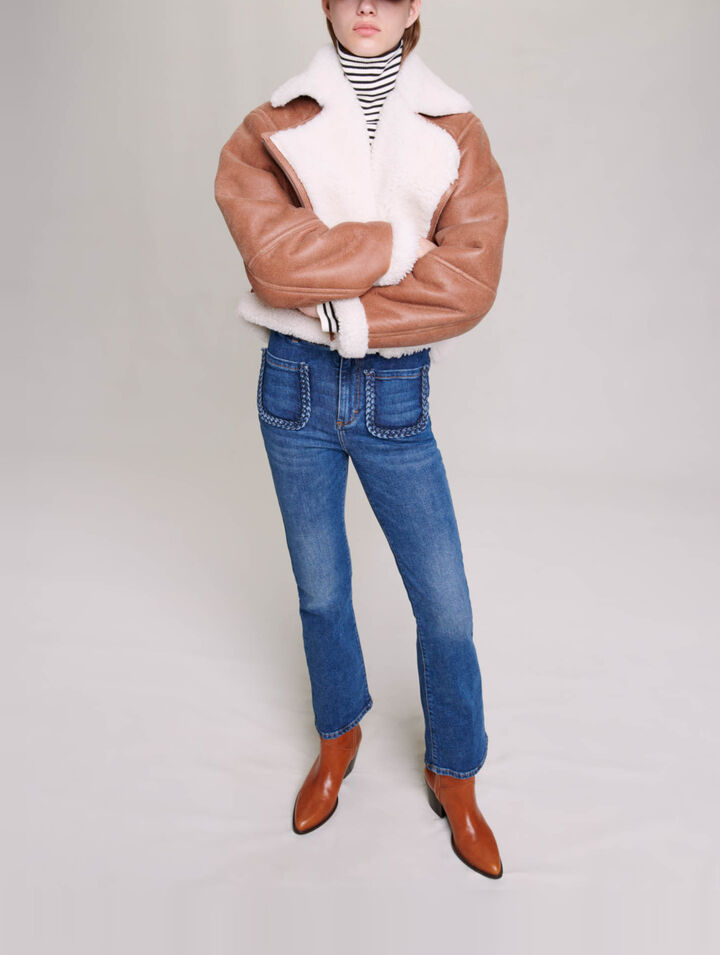 Jeans with braided detailing