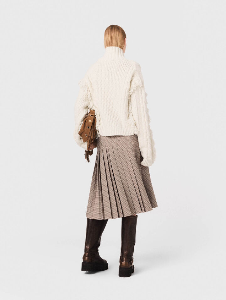 Jupe midi plissée à carreaux