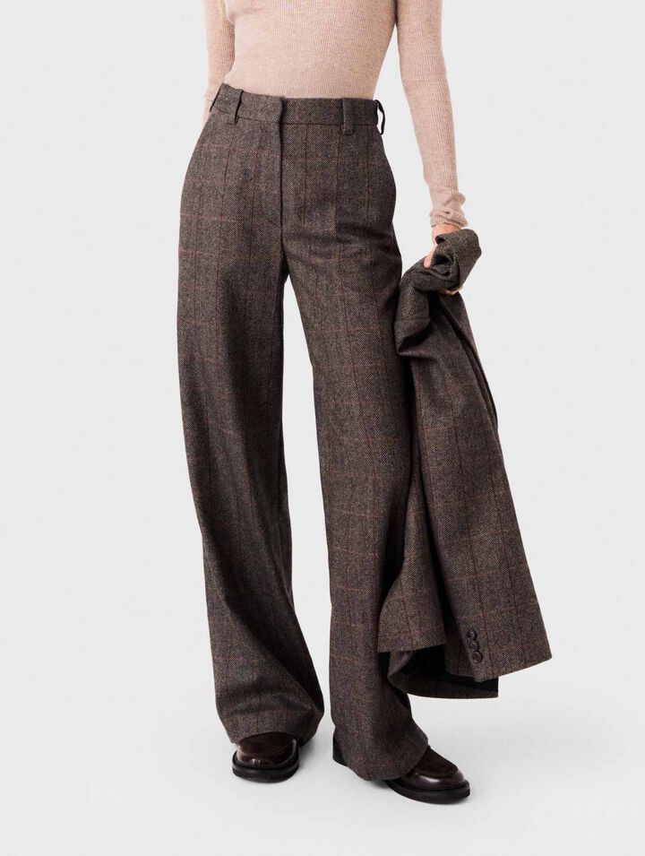 Pantalon de tailleur &agrave; carreaux