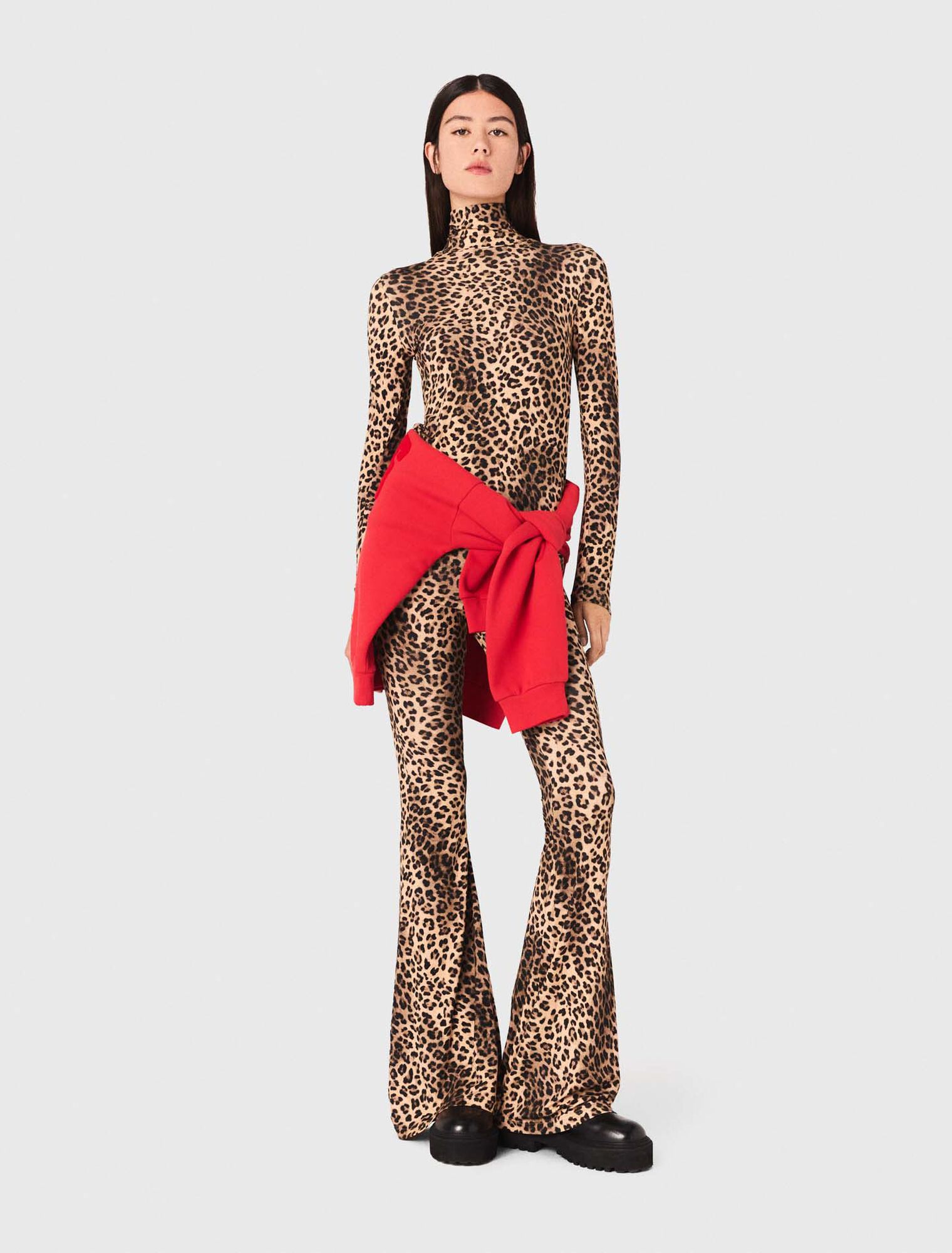 Flared leopard print leggings