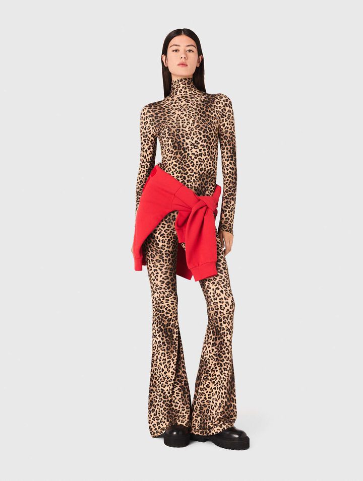 Flared leopard print leggings
