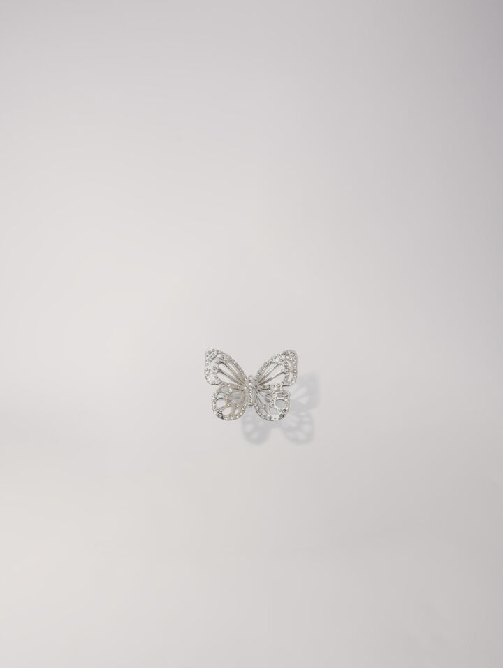 Butterfly ring with rhinestones