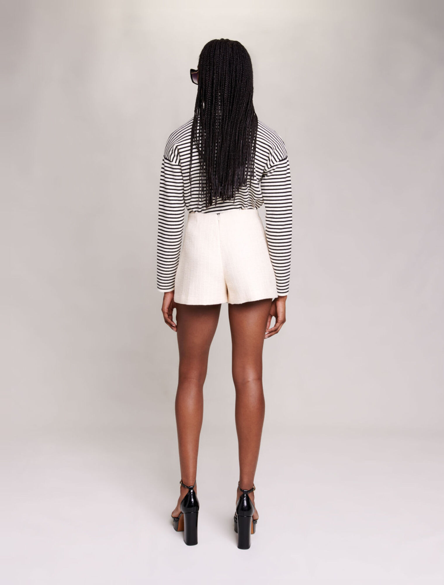 A-line shorts in tweed