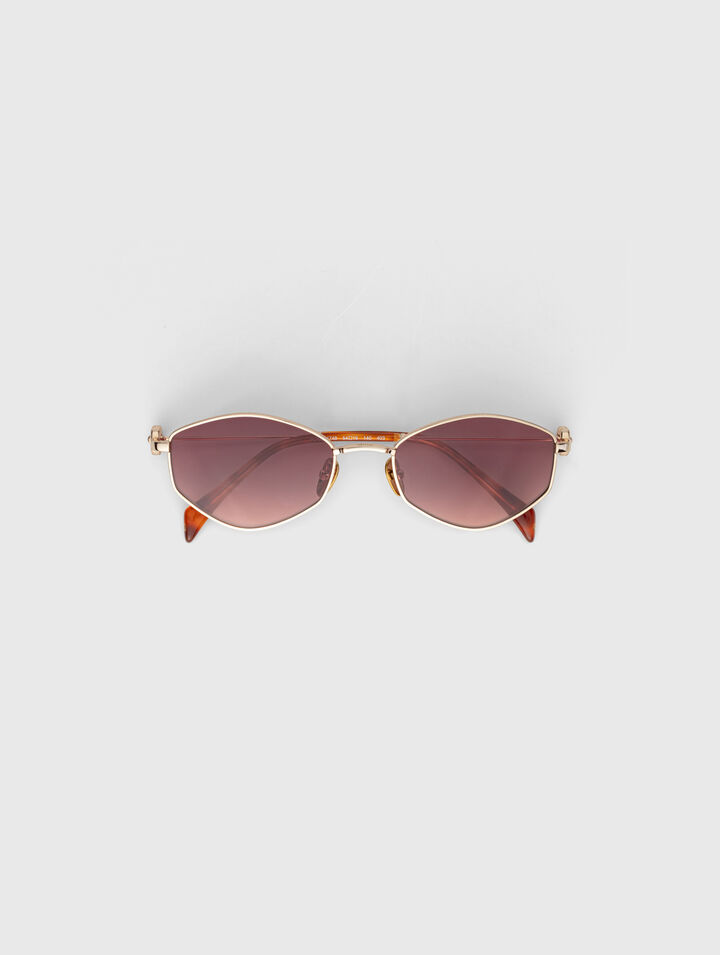 Lunettes ovales facett&eacute;es en m&eacute;tal