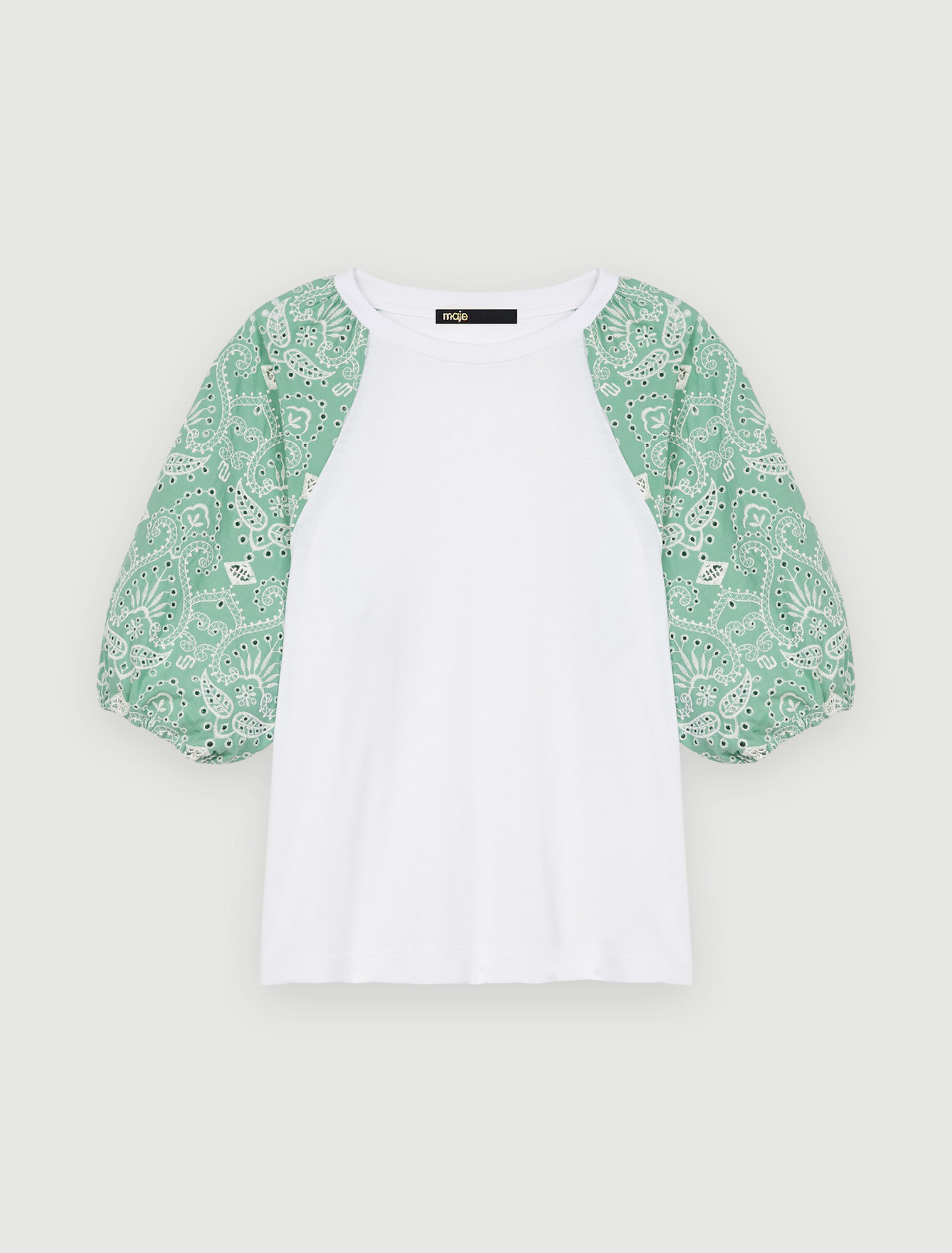Mixed-material tee-shirt