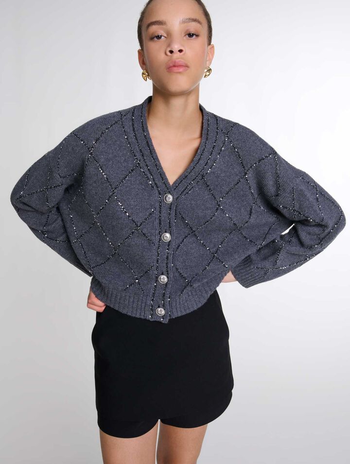 Gilet en maille à sequins