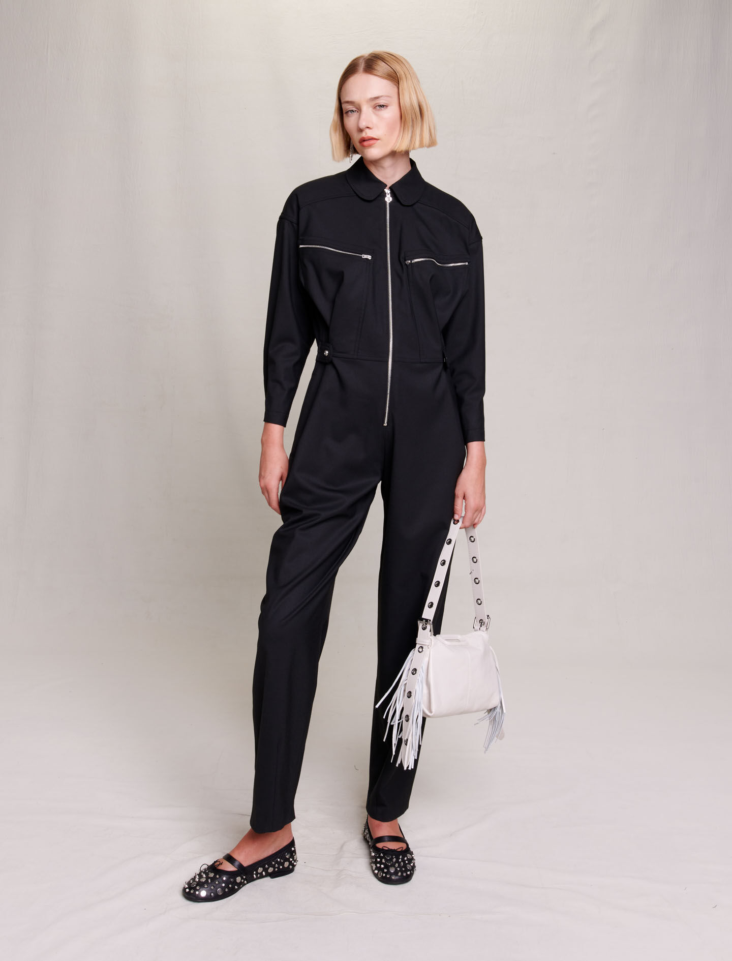 Maje black jumpsuit discount