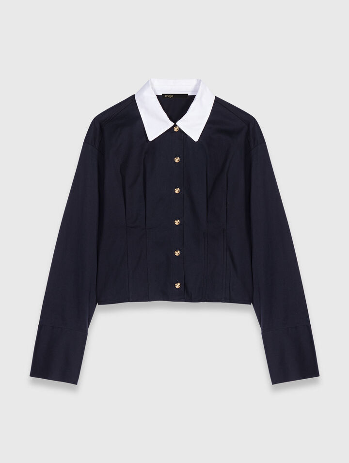 Chemise courte en popeline