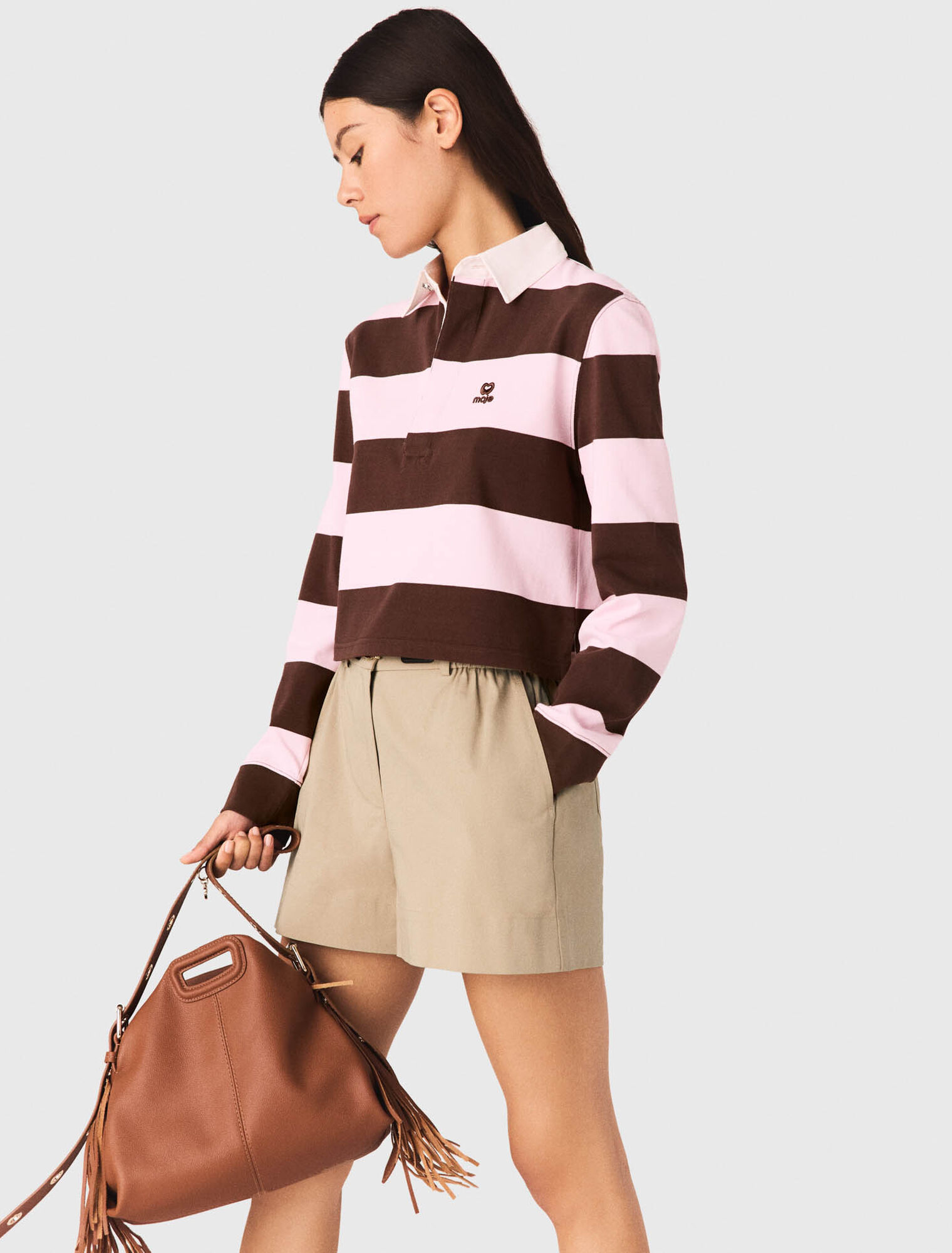 Striped polo sweatshirt