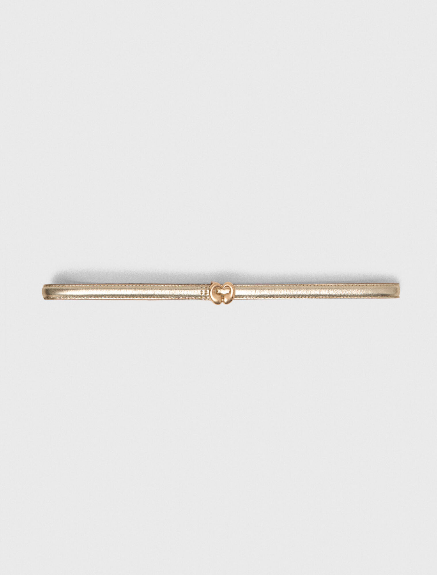 Ceinture fine en cuir m&eacute;tallis&eacute;