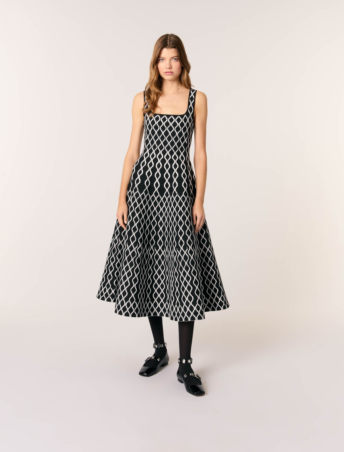 Jacquard knit midi dress Maxi dresses Maje