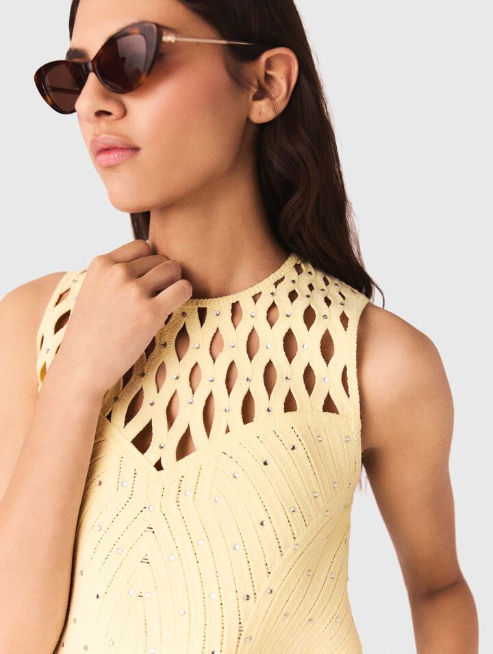 Top en crochet strass&eacute;