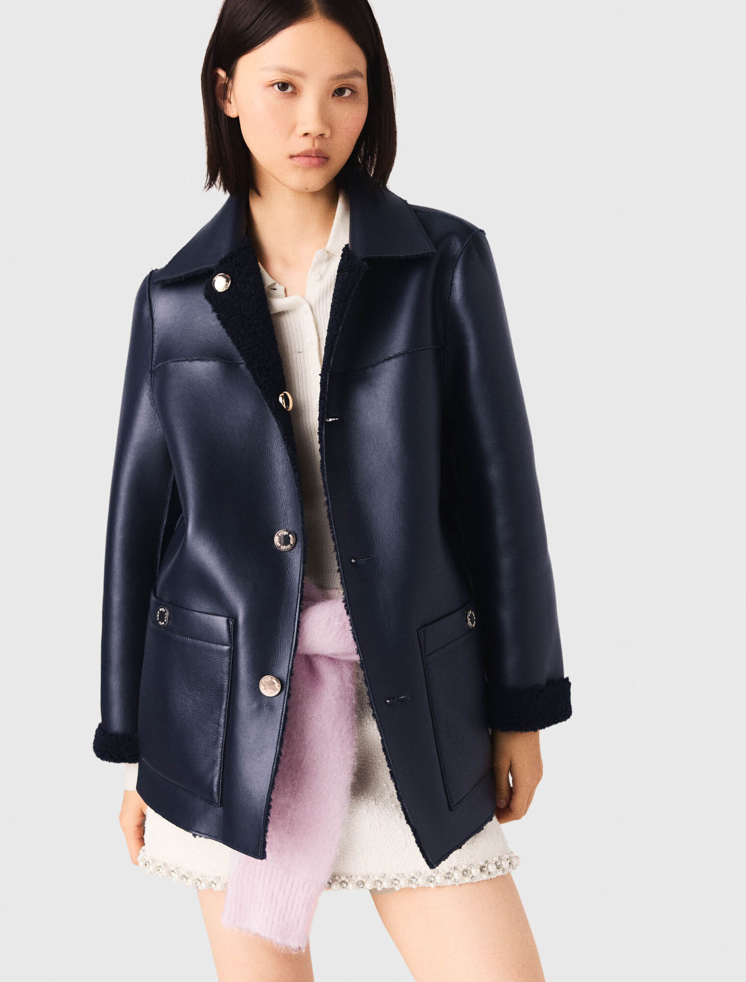 Faux shearling reversible