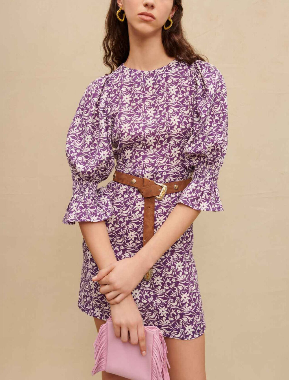 Floral print short dress Dresses Maje