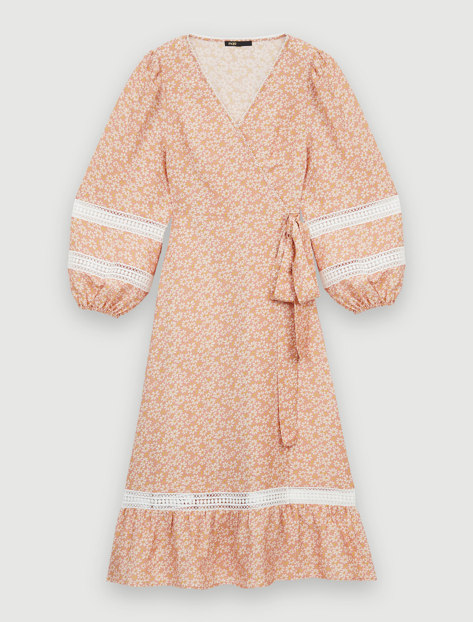 Robe portefeuille imprimée à galons