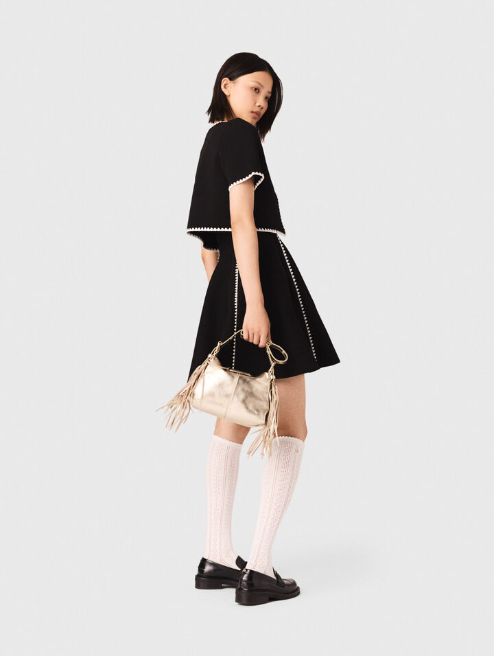 Cardigan court avec surpiqûres