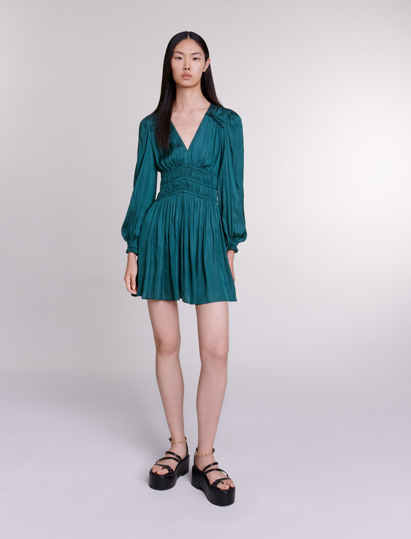 Robe courte satinee Maje