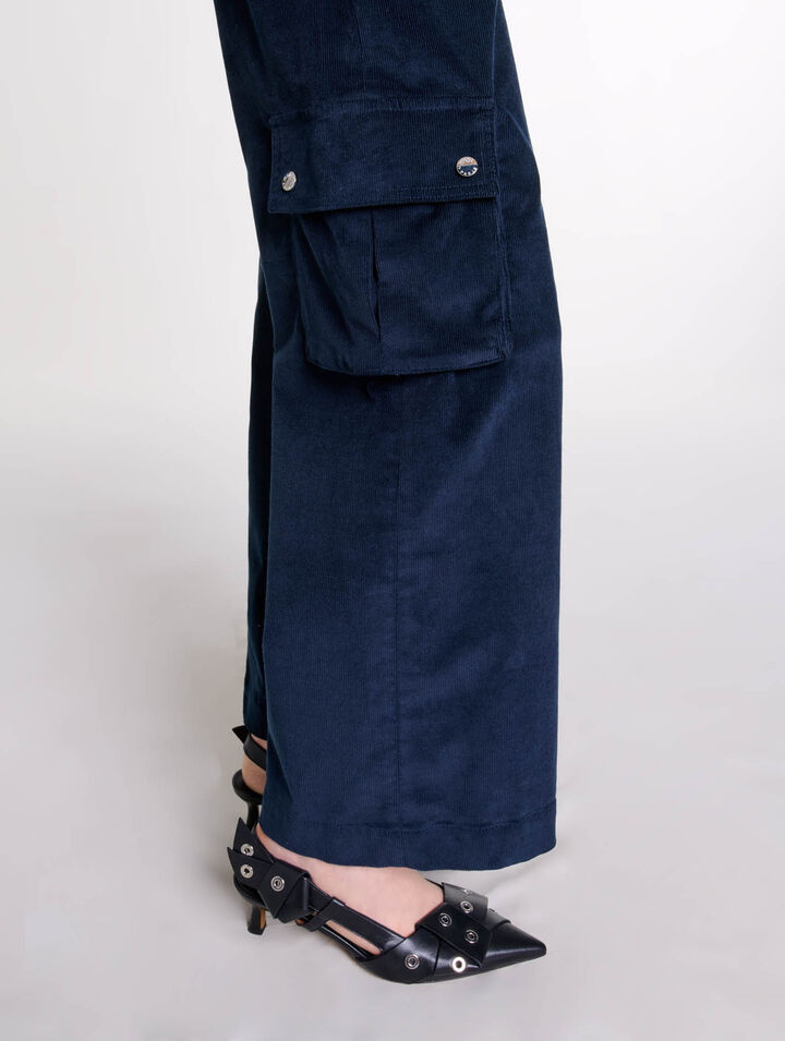 Pantalon cargo en velours