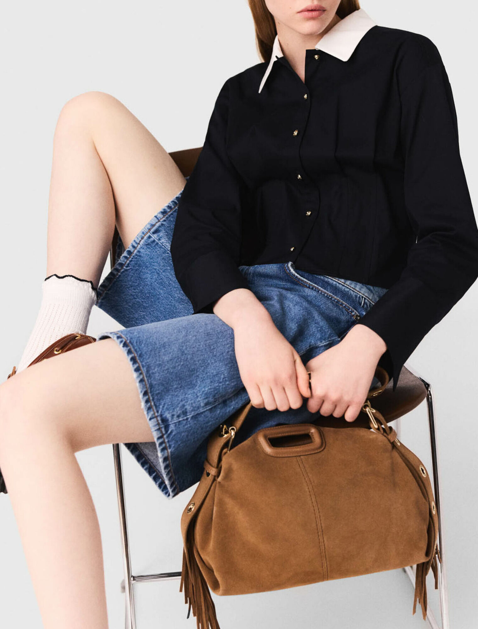 Chemise courte en popeline