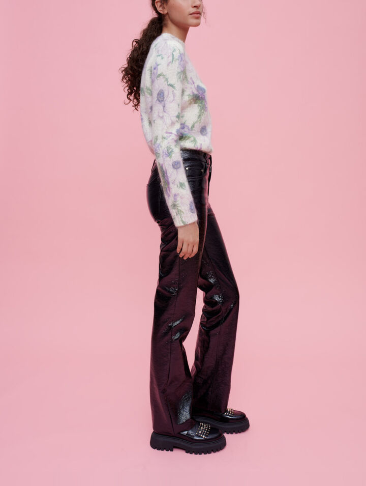 Flared vinyl pants