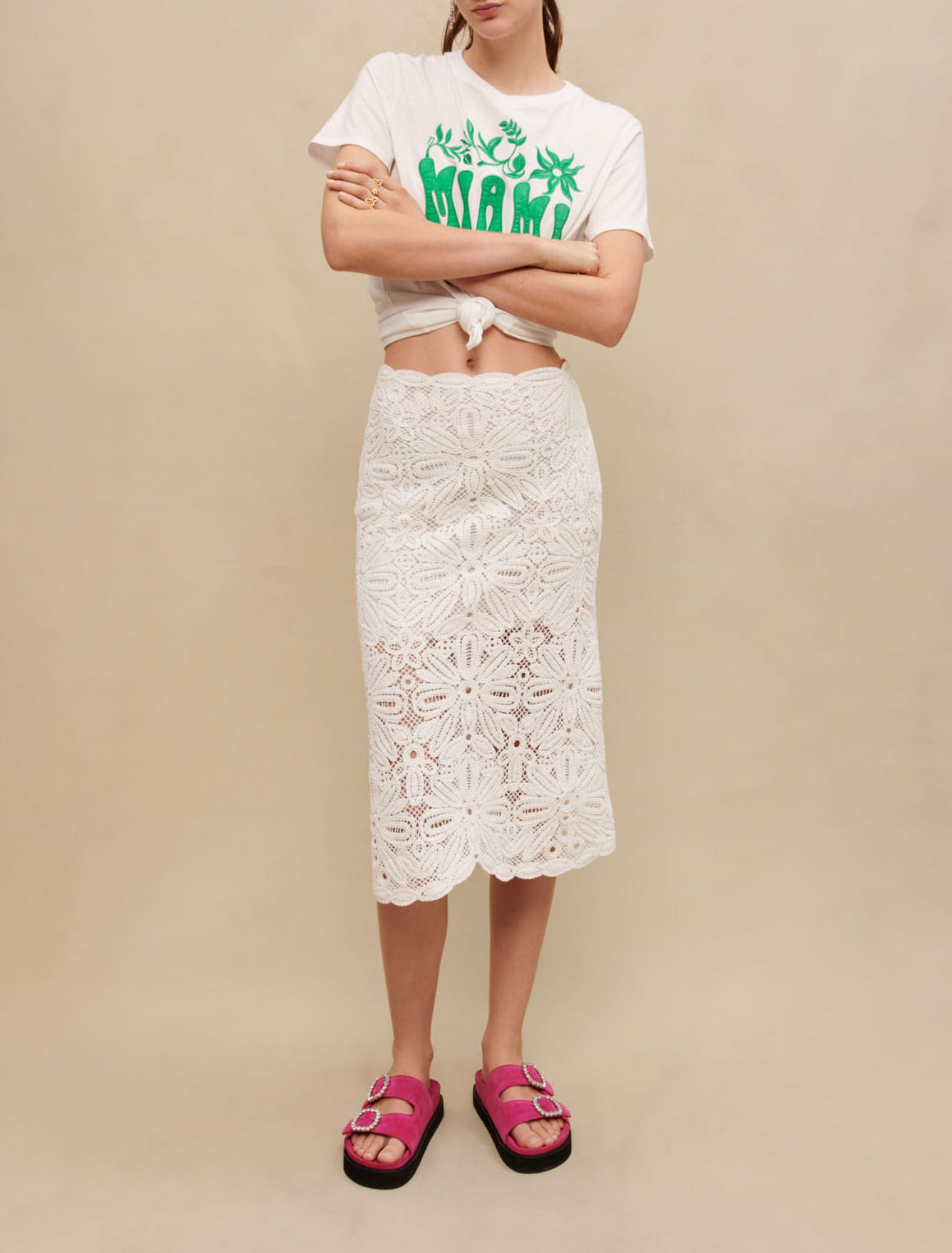 Knit midi skirt