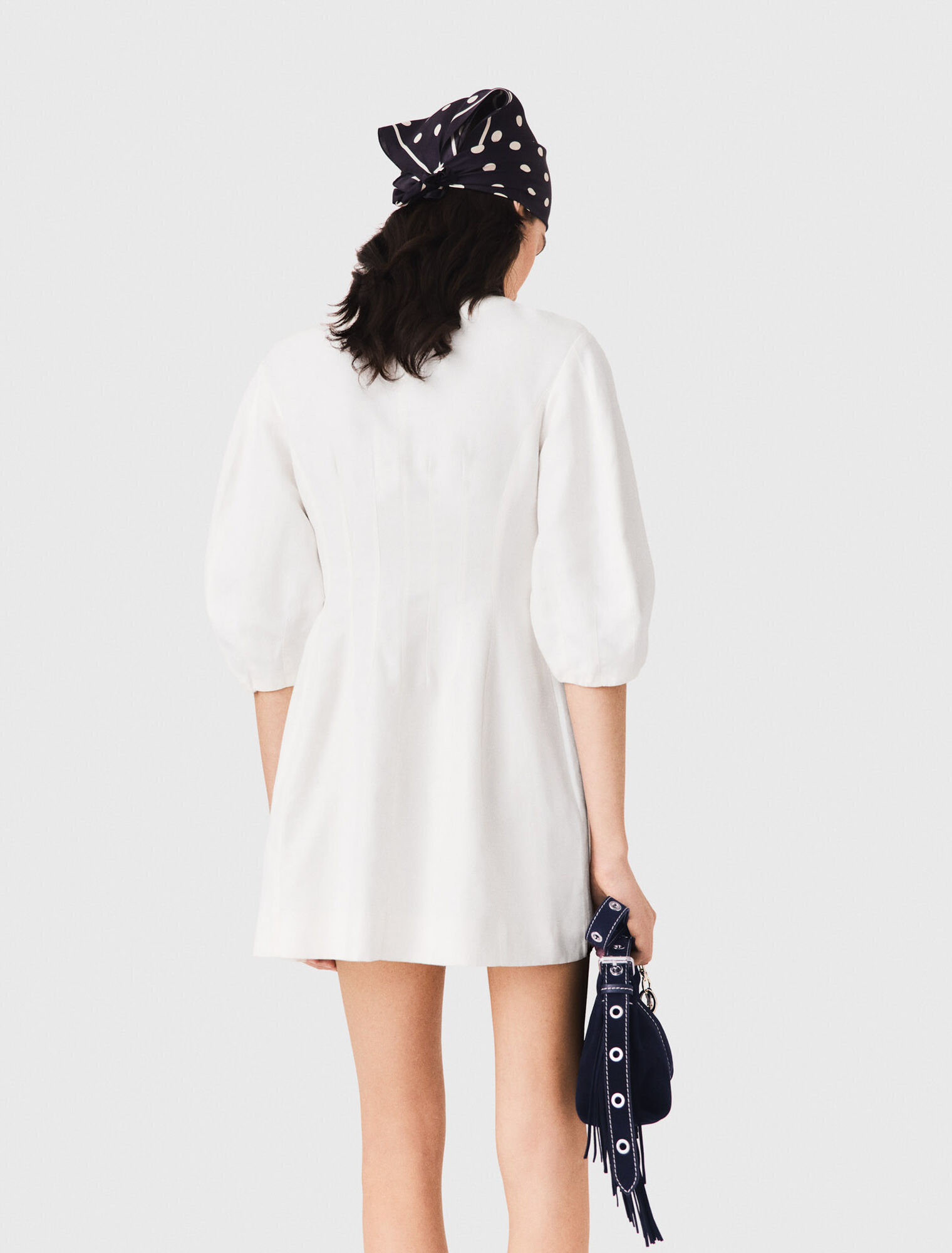 Robe courte en lin m&eacute;lang&eacute;e