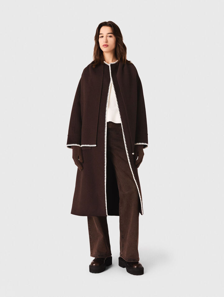 Manteau en double face brodé