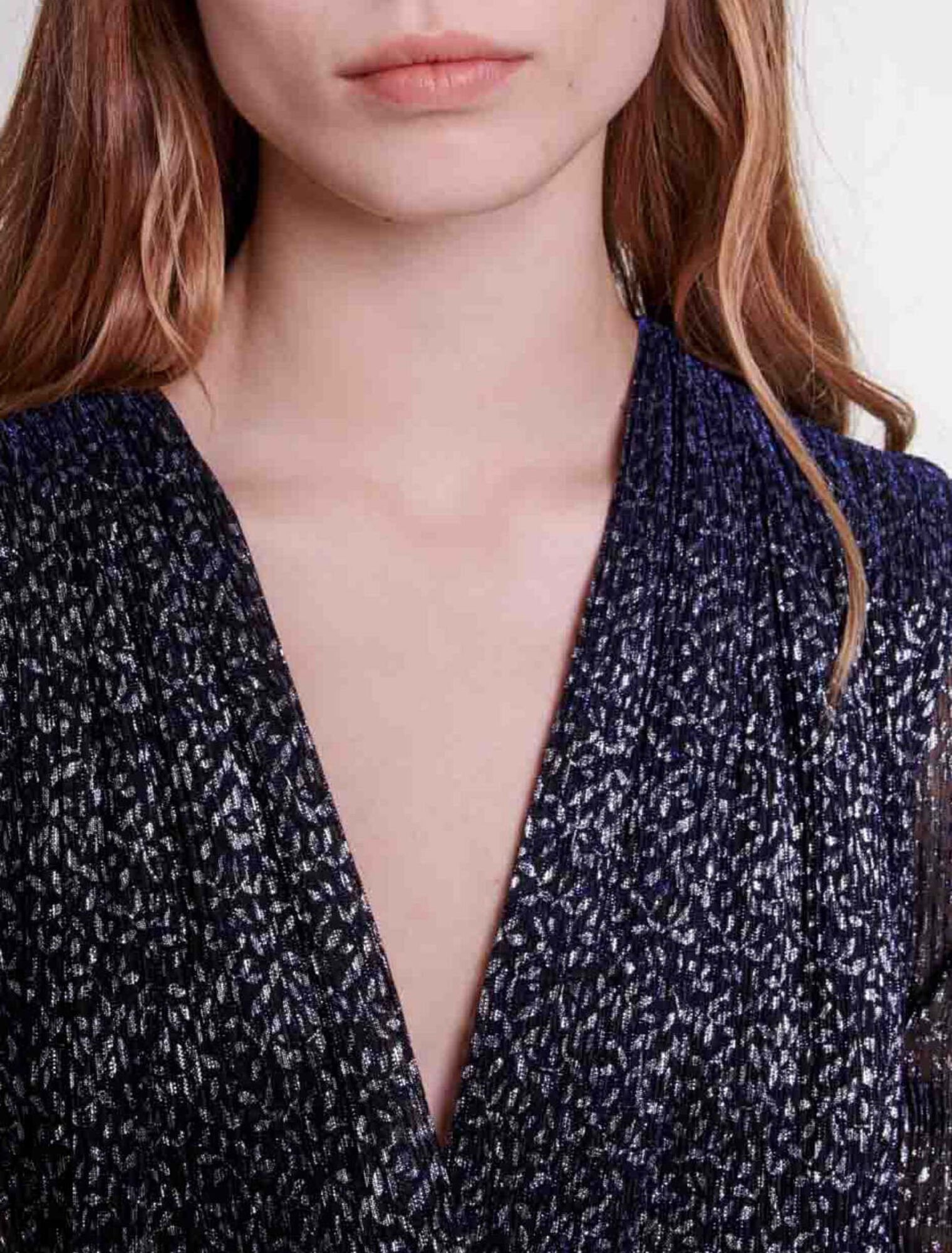 Robe en lurex drapée