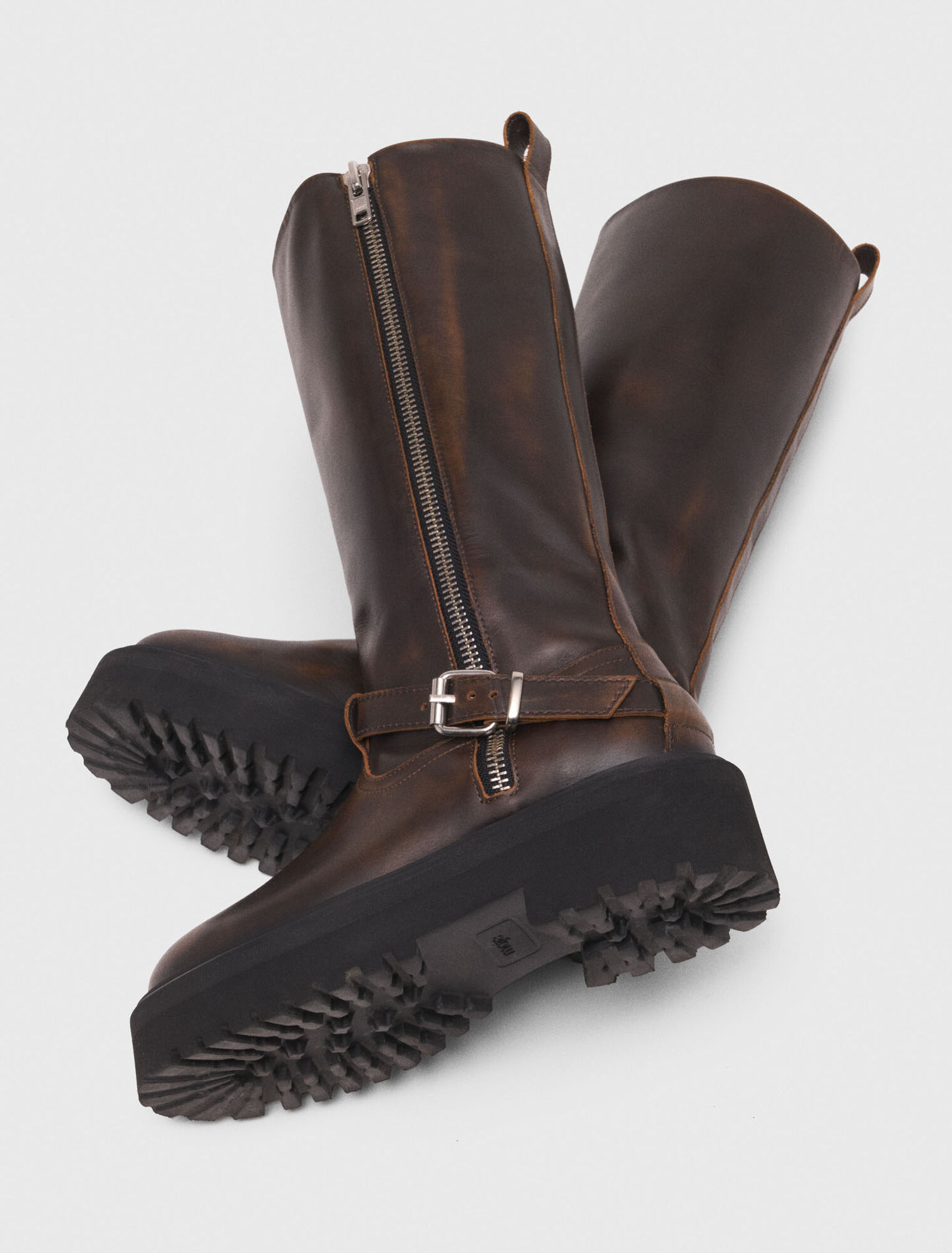 Bottes biker en cuir