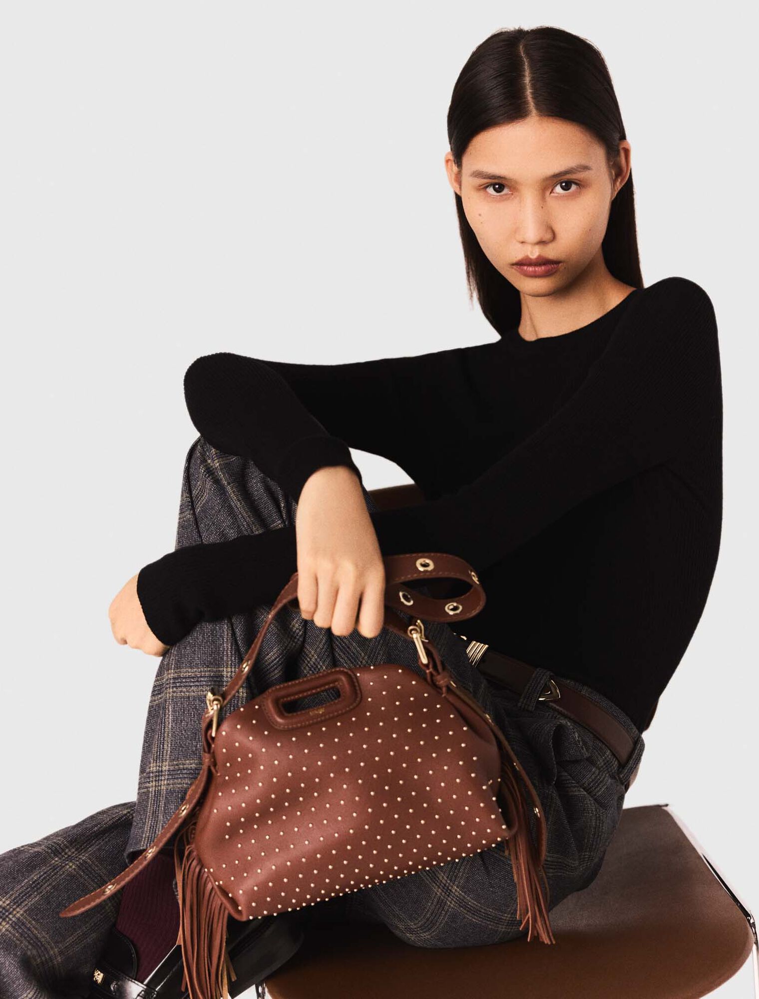 Sac Miss M mini en cuir et studs