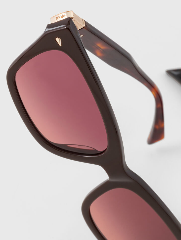 Lunettes rectangles en ac&eacute;tate