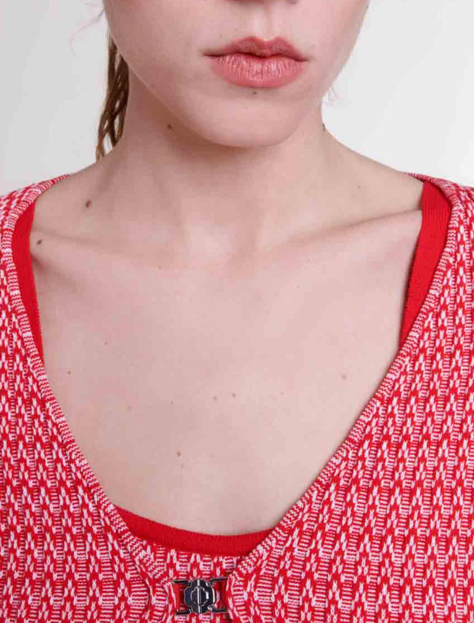 Herringbone knit twin set