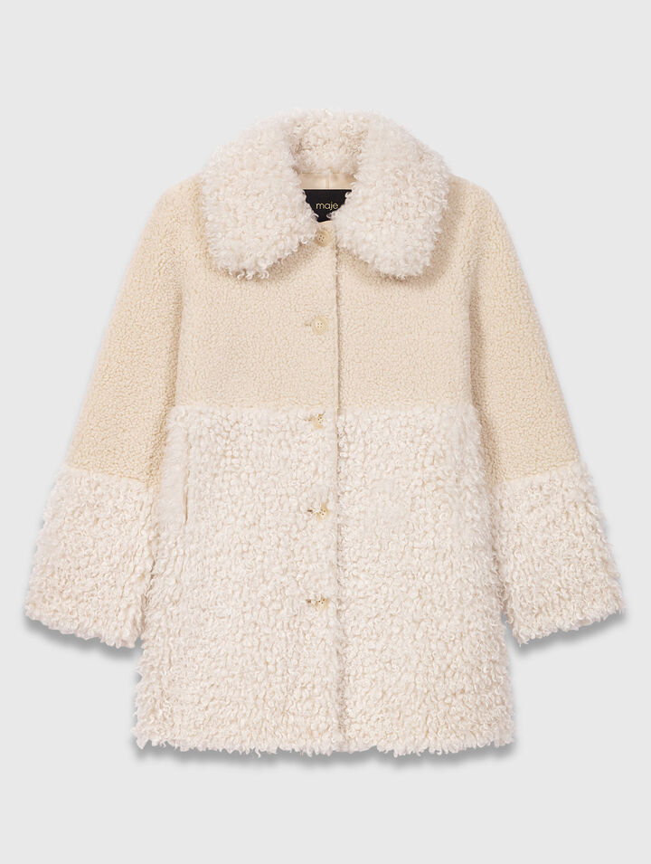 Manteau long en fausse fourrure