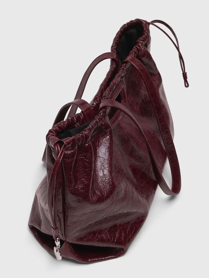 Sac M Tote en cuir craquelé
