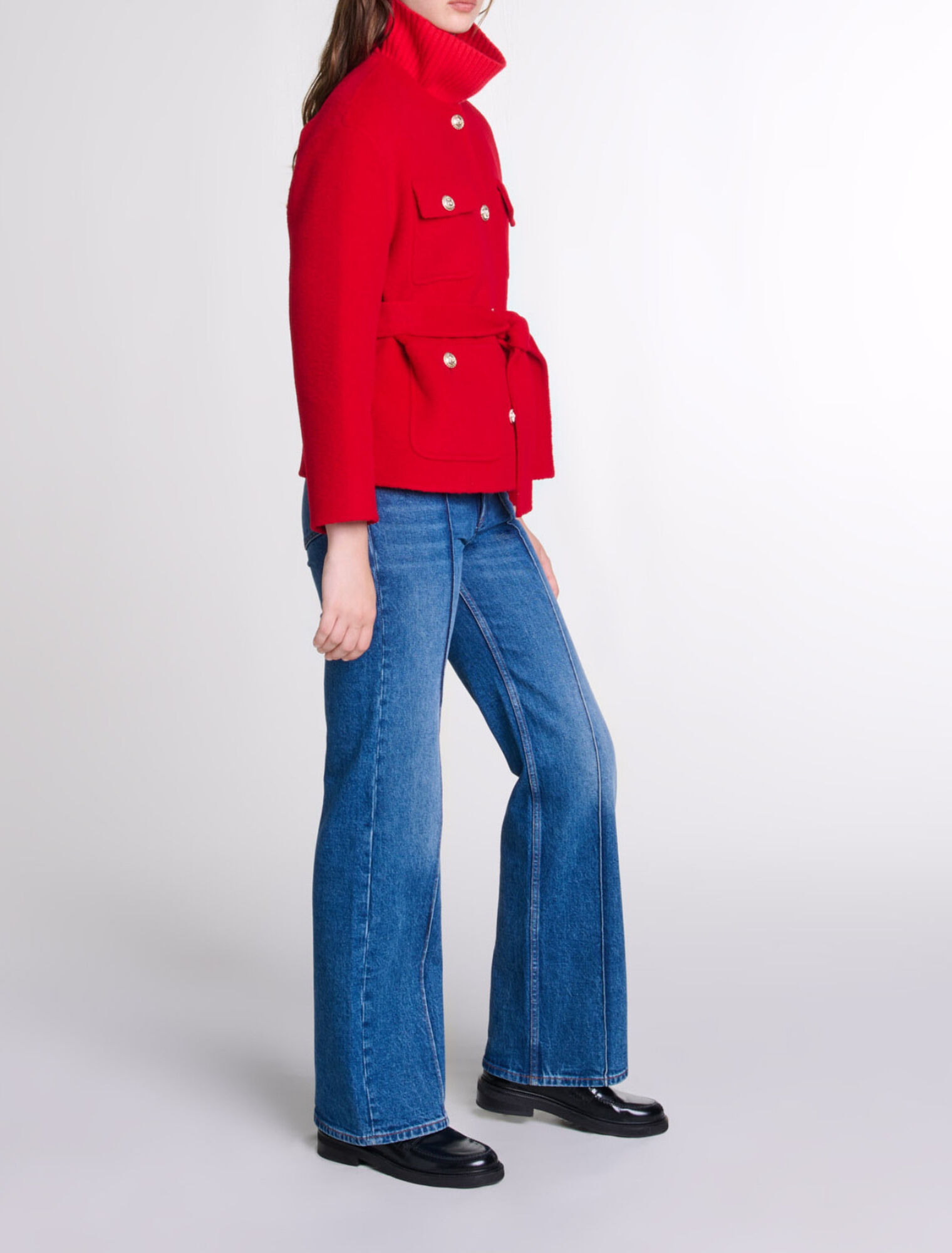 Belted double-faced jacket