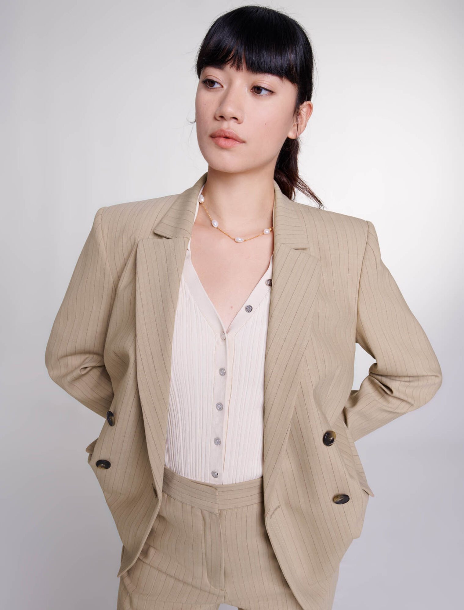 Veste de tailleur à rayures