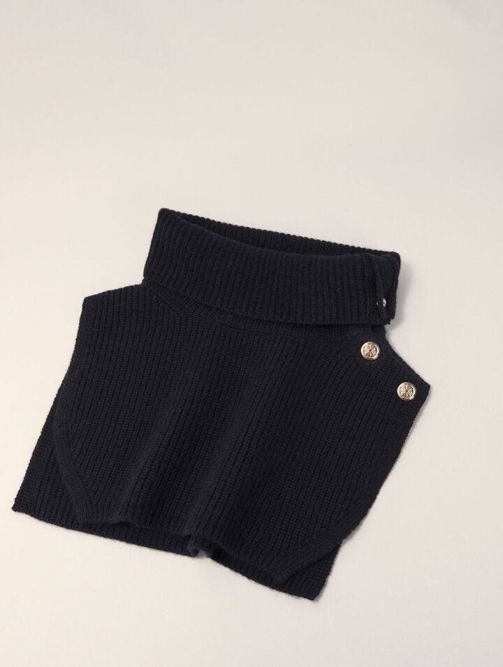 Col &agrave; boutons en mix de laine