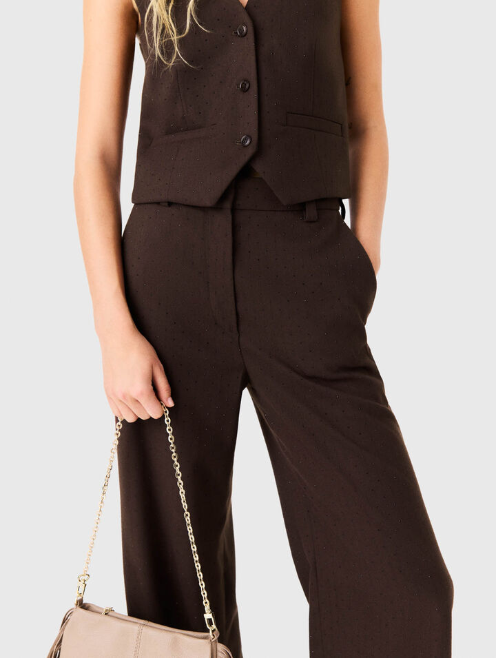 Pantalon de tailleur strass&eacute;