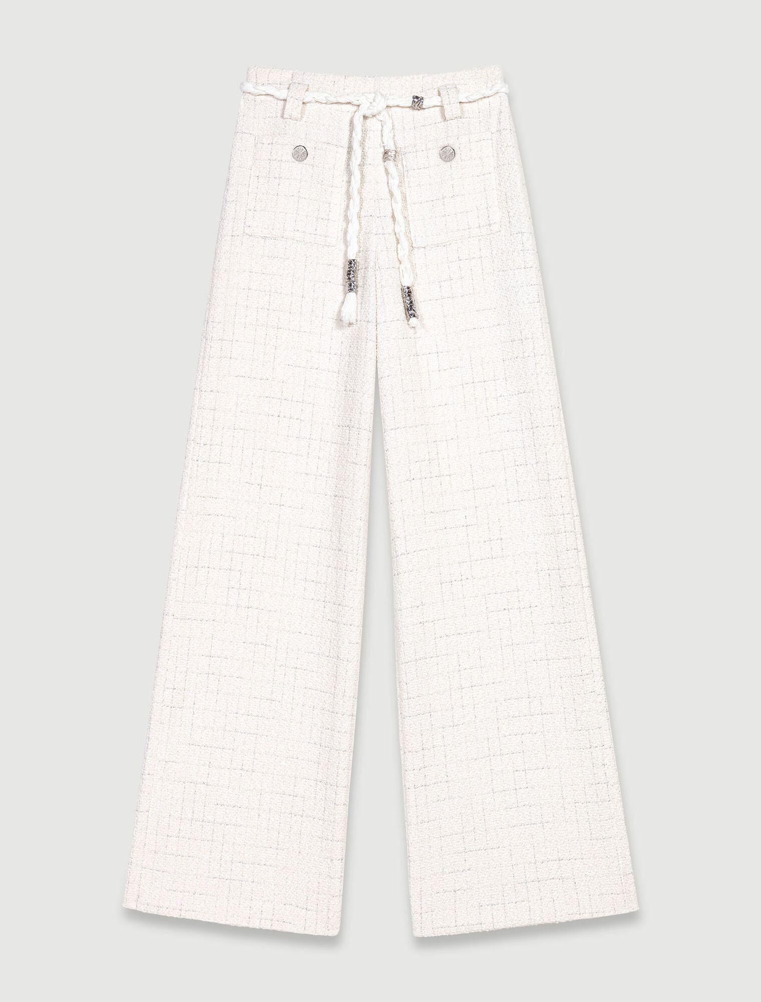Pantalon en tweed à fils métalisés