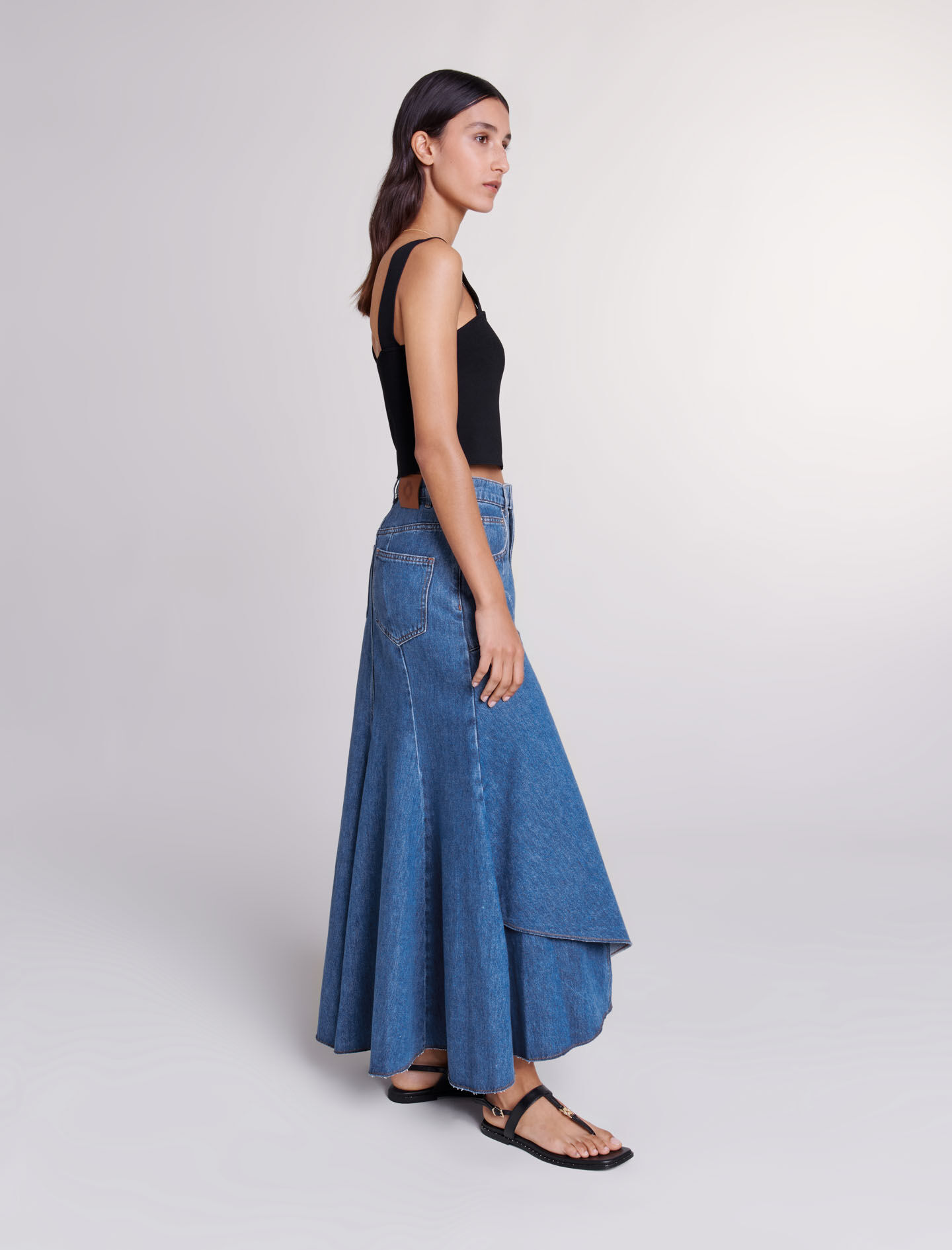 Jupe en jean asymétrique clearance